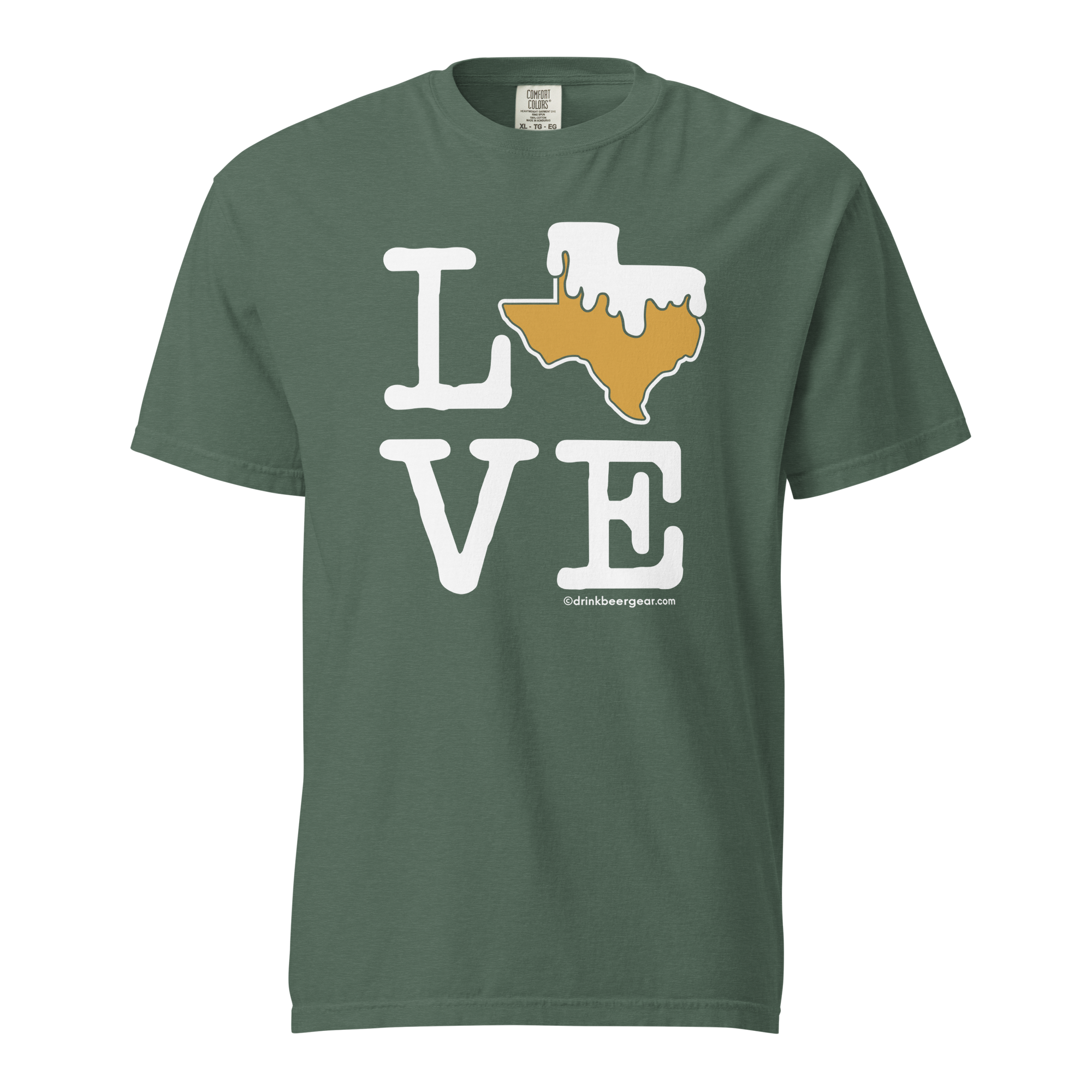 Texas Beer Mug Tee - LOVE - COMFORT COLORS BRAND TEE Drink Beer Gear