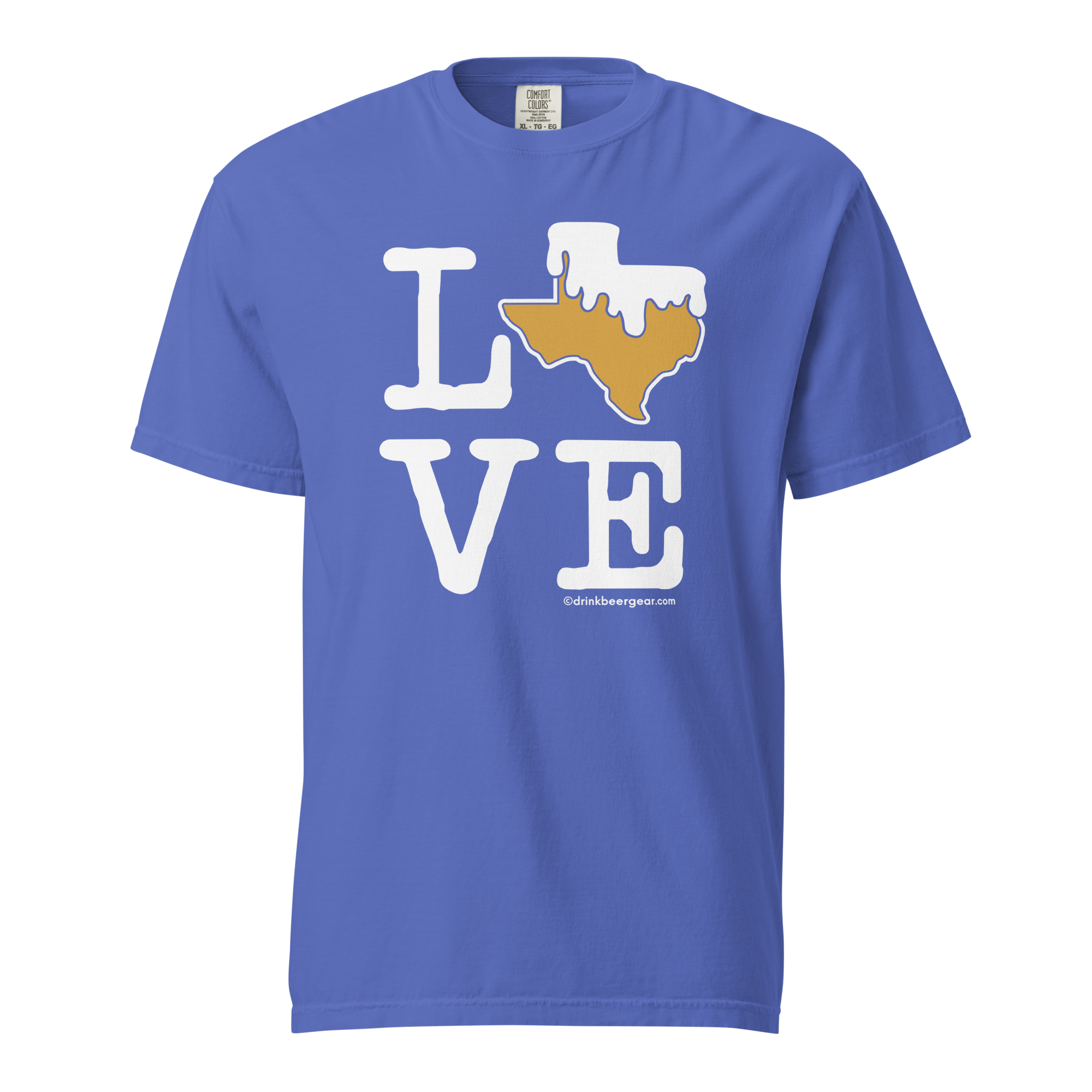 Texas Beer Mug Tee - LOVE - COMFORT COLORS BRAND TEE Drink Beer Gear