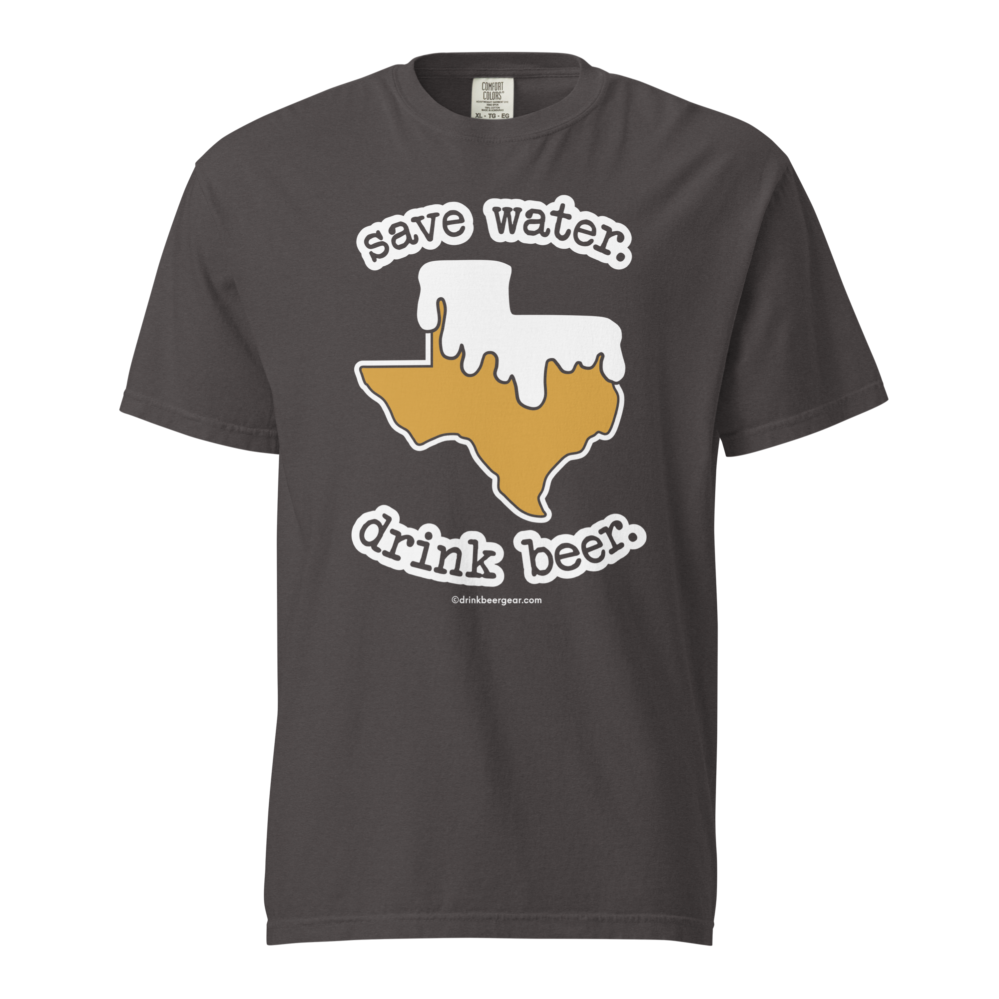 Texas Beer Mug Tee - Save Water. Drink Beer. - COMFORT COLORS BRAND TEE Drink Beer Gear