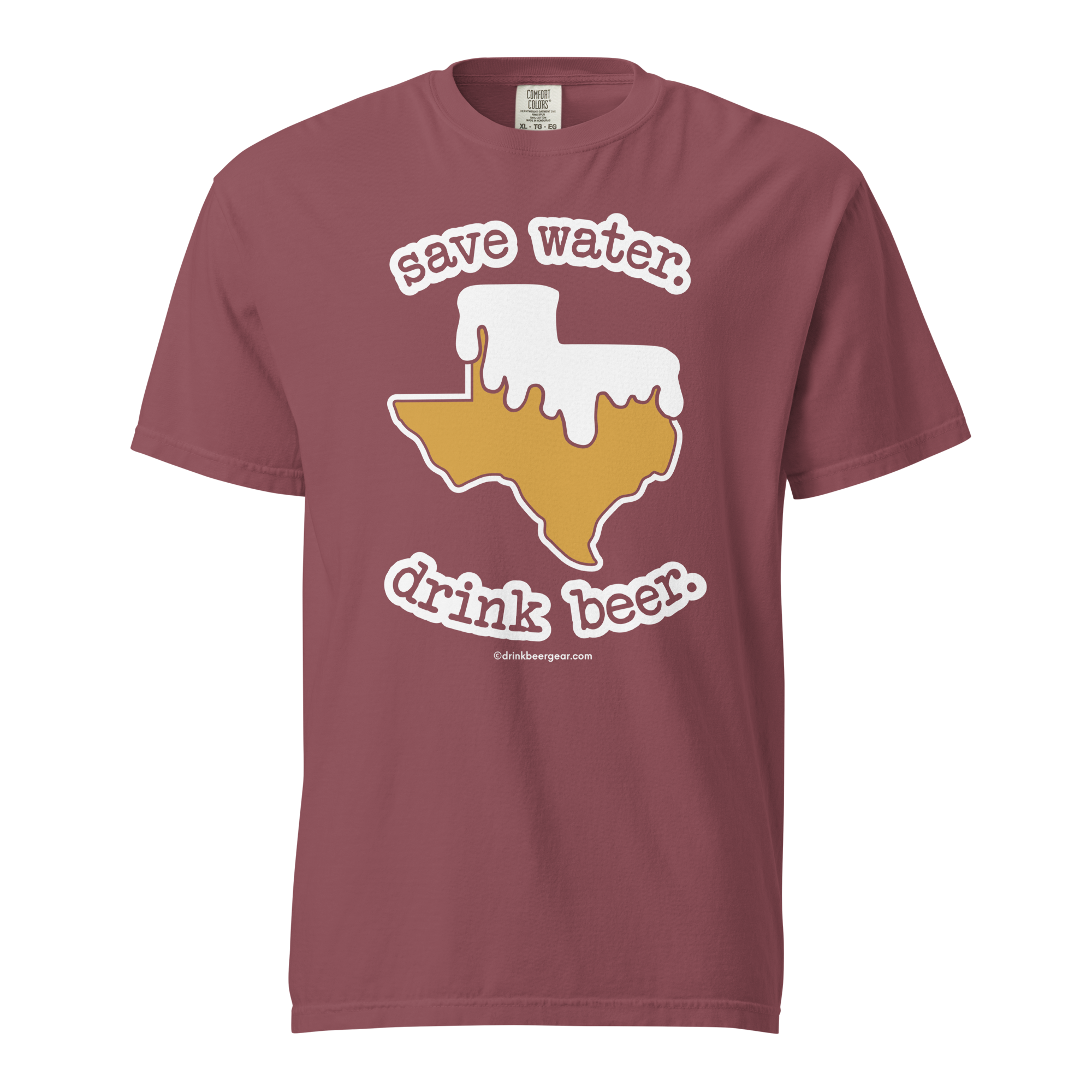 Texas Beer Mug Tee - Save Water. Drink Beer. - COMFORT COLORS BRAND TEE Drink Beer Gear