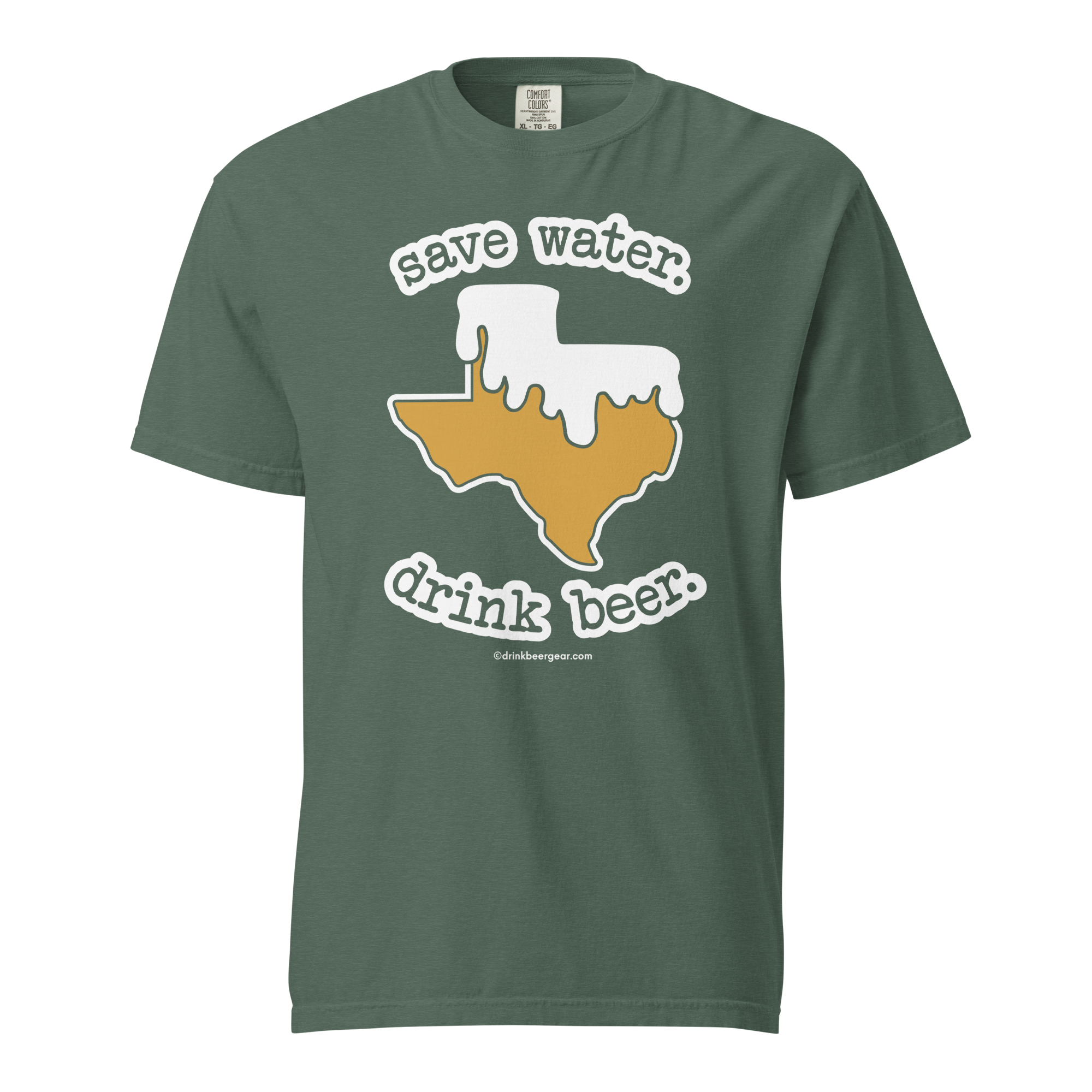 Texas Beer Mug Tee - Save Water. Drink Beer. - COMFORT COLORS BRAND TEE Drink Beer Gear