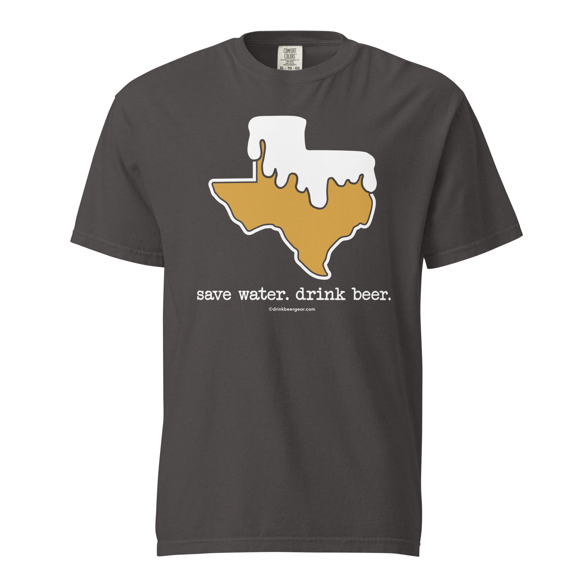 Texas Beer Mug Tee - Save Water. Drink Beer. - COMFORT COLORS BRAND TEE Drink Beer Gear