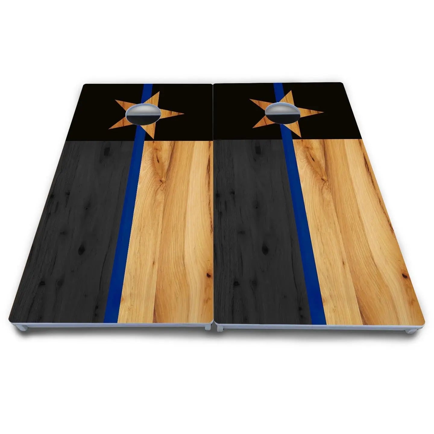 Texas Blue Line Flag Cornhole Boards - All Weather Series by Cornhole Solutions, custom cornhole board detail photo 4