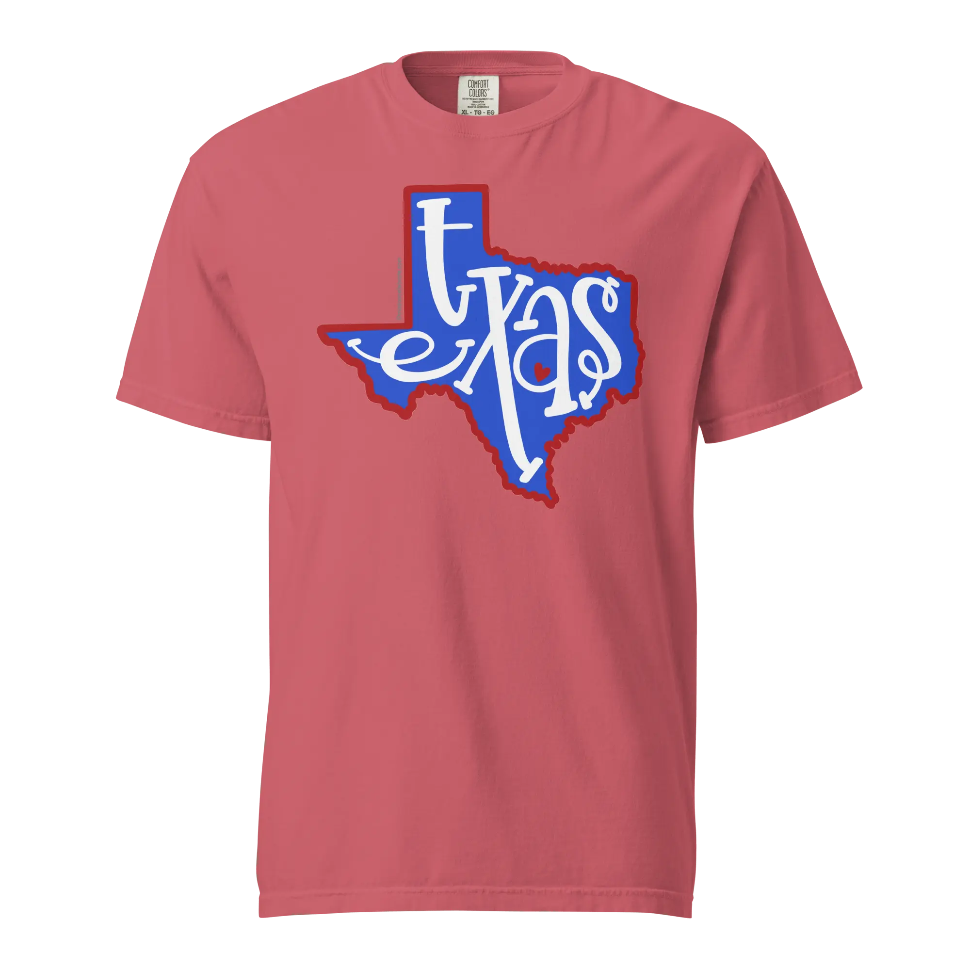 Texas T-Shirt, Comfort Colors, Hand-Lettered State Pride Design, Unisex Tee, Texas Souvenir