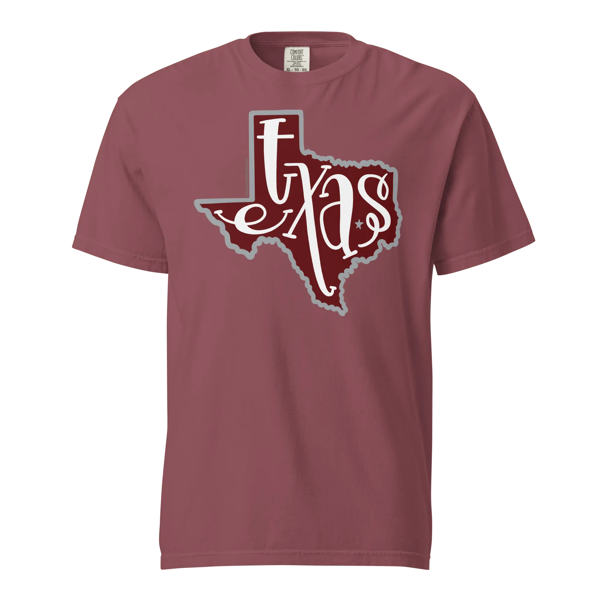 Texas T-shirt: Bouncy Letter Design by Leslie Gonce, Comfort Colors Heavyweight Tee. Texas Pride!