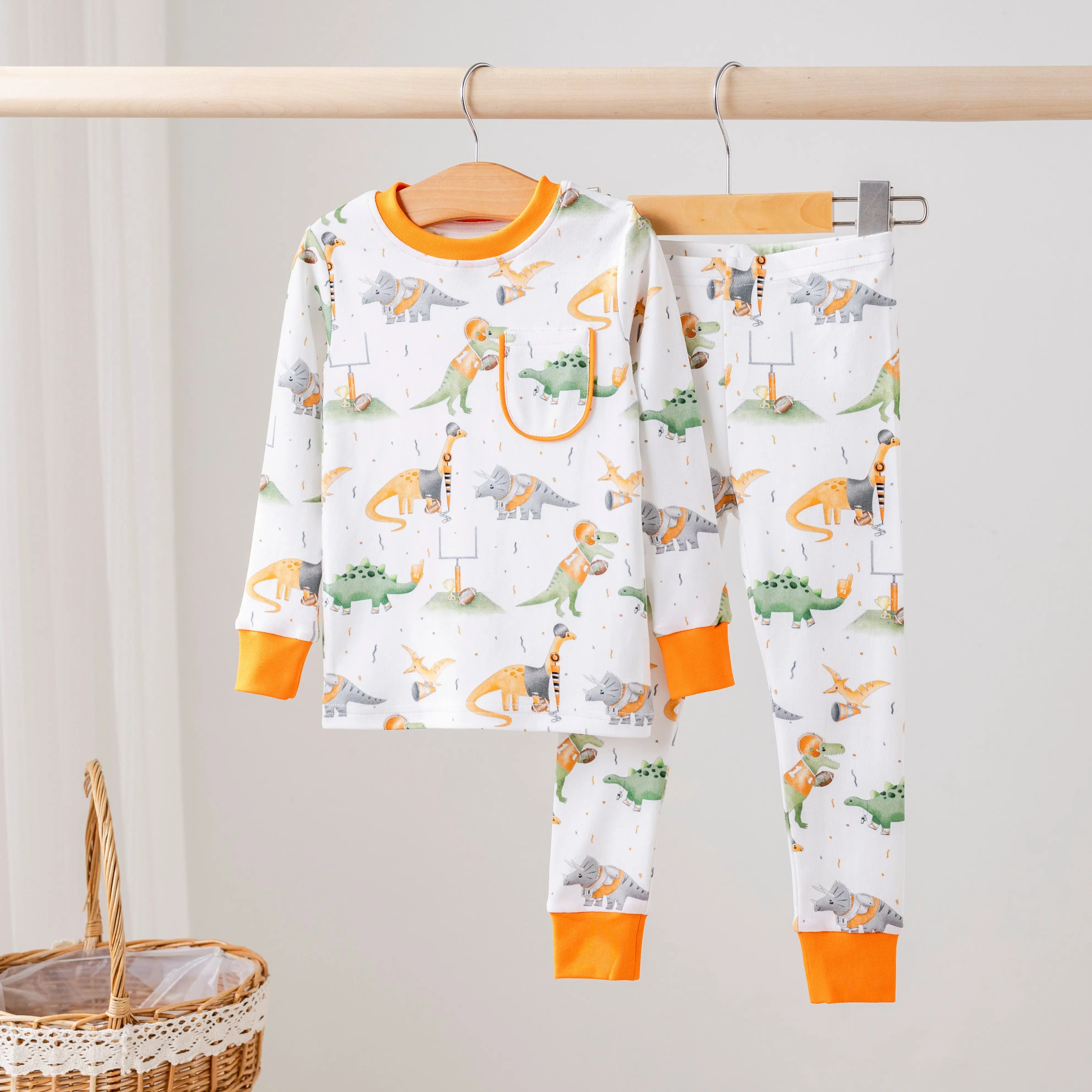Texas Dinos All-Stars Organic Cotton Kids Pajamas Nola Tawk