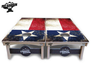 Texas Distressed Flag Cornhole Boards - Pro Solution Elite Series by Cornhole Solutions, custom cornhole board detail photo 3