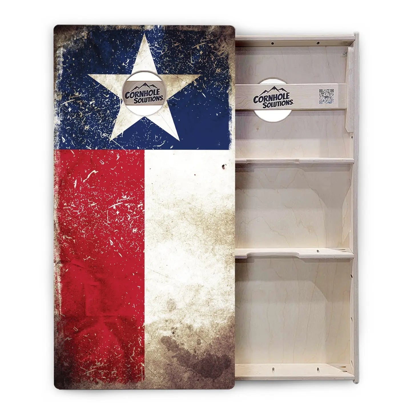 Texas Distressed Flag Cornhole Boards - Professional Tournament Series by Cornhole Solutions, custom cornhole board detail photo 3
