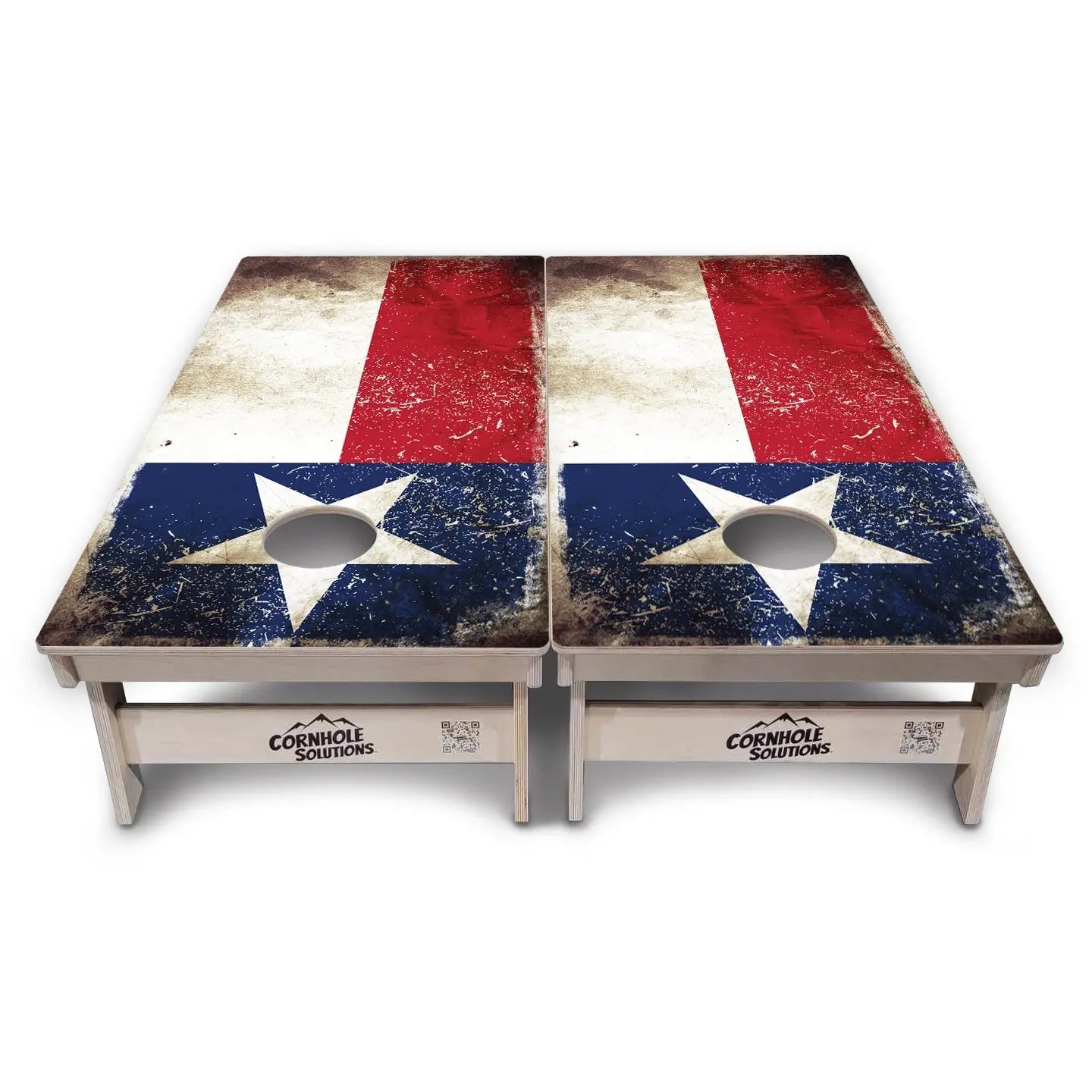 Texas Distressed Flag Cornhole Boards - Professional Tournament Series by Cornhole Solutions, custom cornhole board detail photo 5