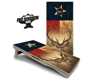 Texas Flag Deer & Fish Cornhole Boards - Pro Solution Elite Series by Cornhole Solutions, custom cornhole board detail photo 3