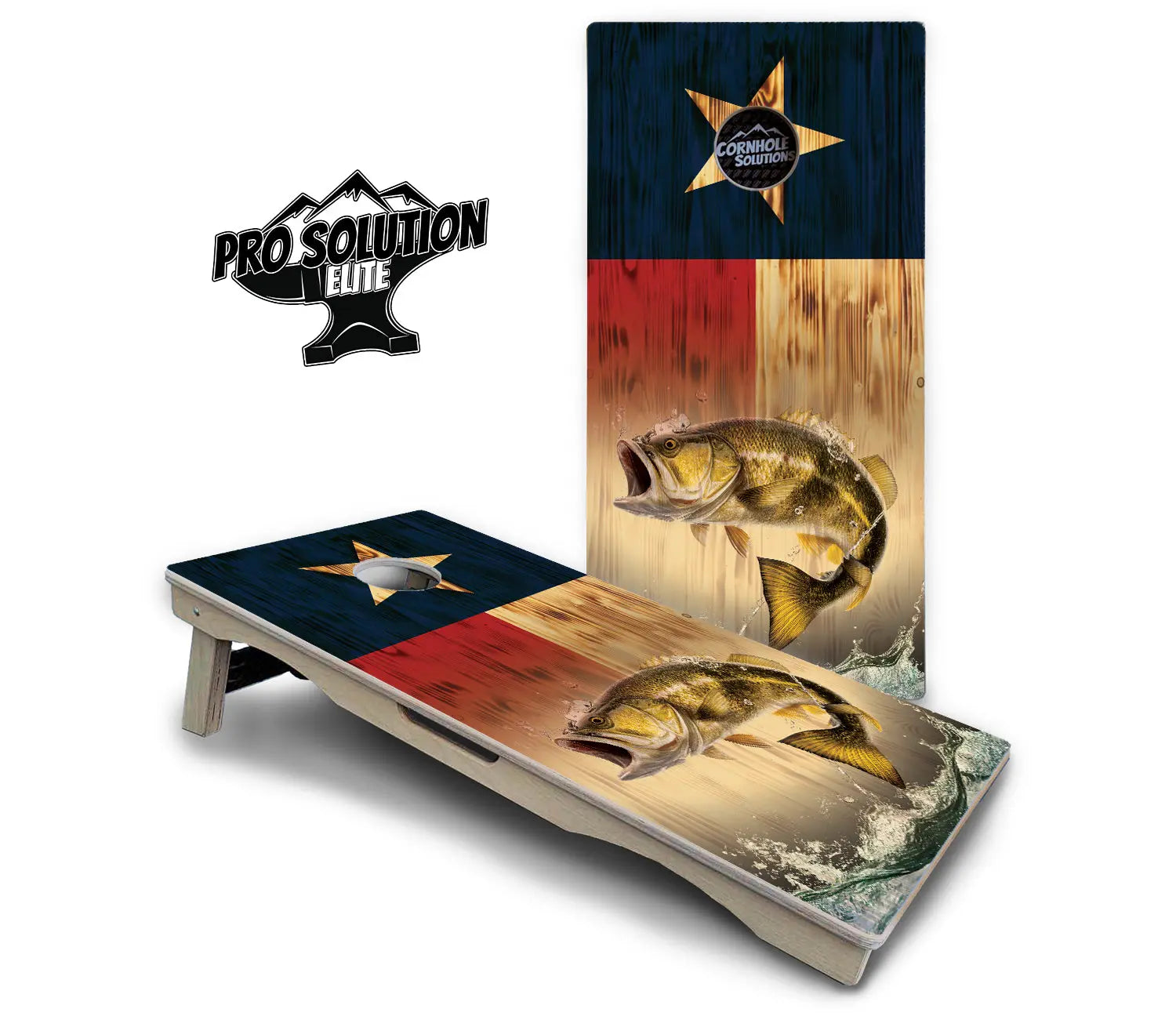 Texas Flag Deer & Fish Cornhole Boards - Pro Solution Elite Series by Cornhole Solutions, custom cornhole board detail photo 8