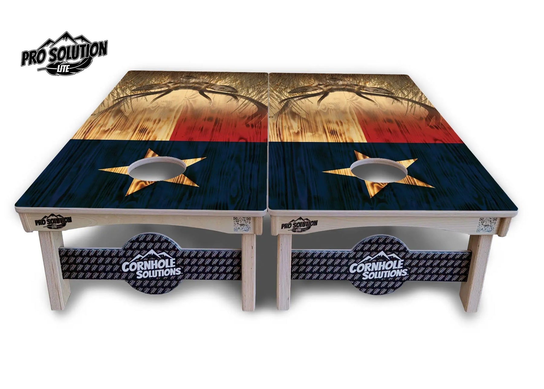 Texas Flag Deer & Fish Cornhole Boards - Pro Solution Lite Series by Cornhole Solutions, custom cornhole board detail photo 4