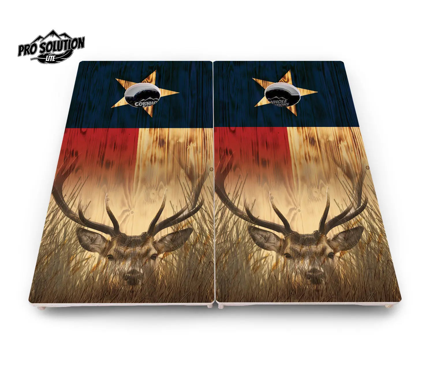Texas Flag Deer & Fish Cornhole Boards - Pro Solution Lite Series by Cornhole Solutions, custom cornhole board detail photo 5