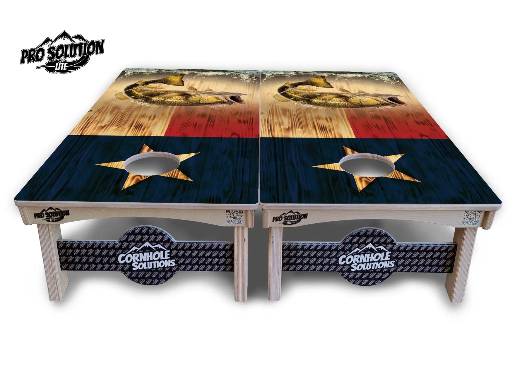 Texas Flag Deer & Fish Cornhole Boards - Pro Solution Lite Series by Cornhole Solutions, custom cornhole board detail photo 7