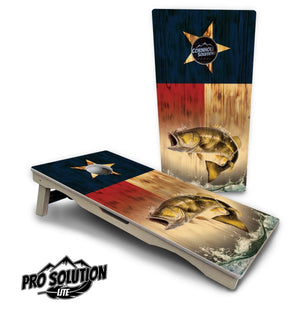 Texas Flag Deer & Fish Cornhole Boards - Pro Solution Lite Series by Cornhole Solutions, custom cornhole board detail photo 9