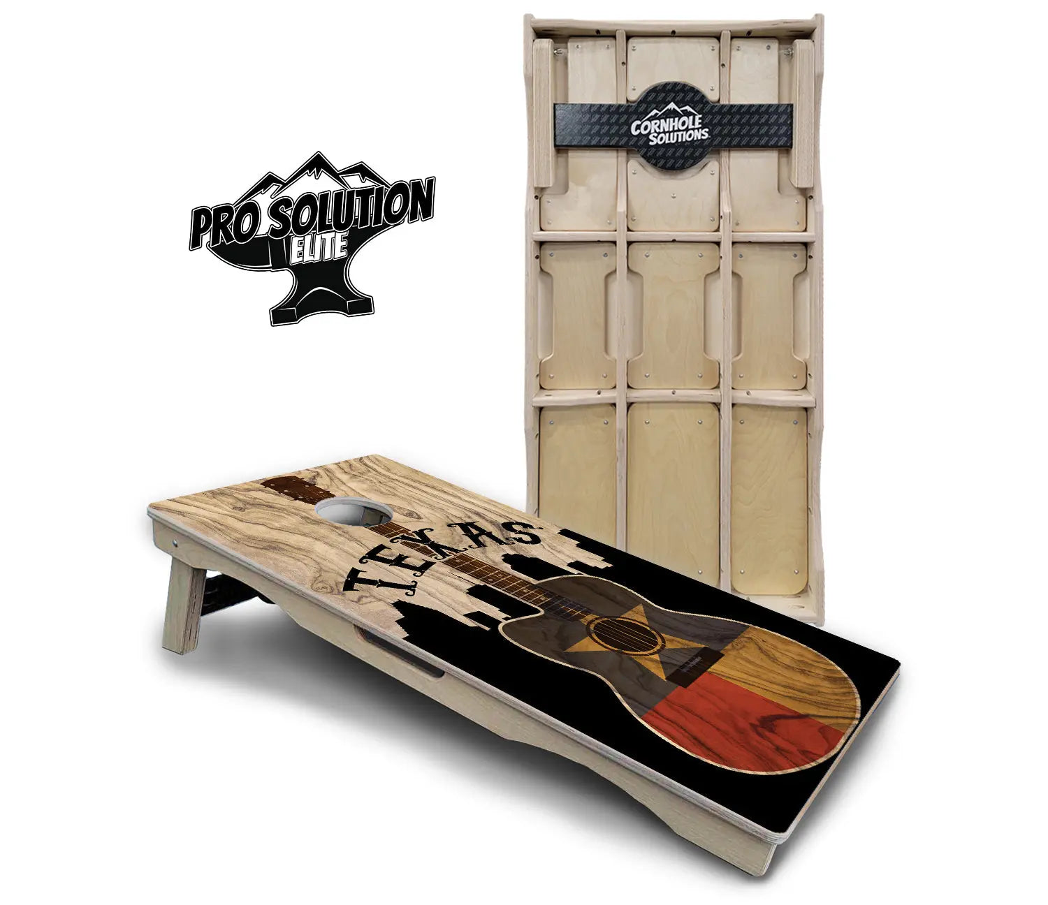 Texas Guitar Cornhole Boards - Pro Solution Elite Series by Cornhole Solutions, custom cornhole board main product photo