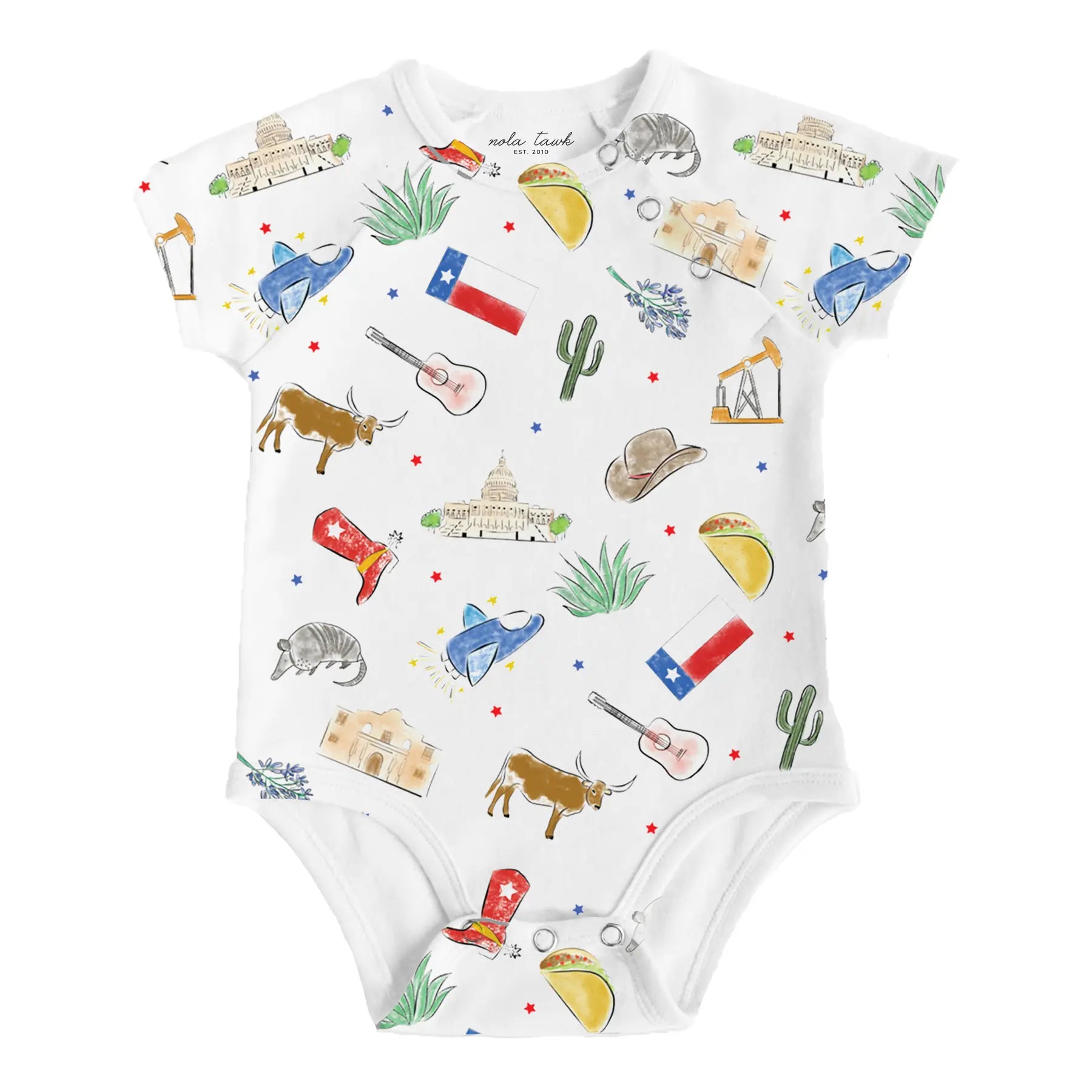 Texas Kids Organic Cotton Baby Onesie Nola Tawk