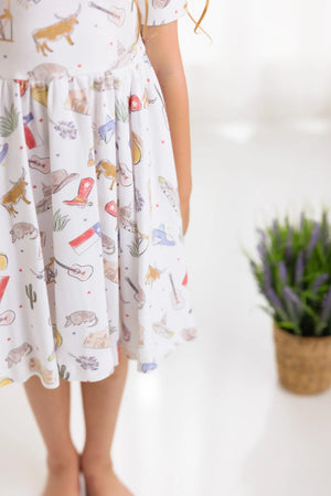 Texas Kids Organic Cotton Twirl Dress by Nola Tawk, Southern lifestyle apparel detail photo 3