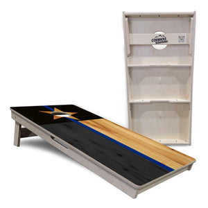 Texas Thin Blue Line Cornhole Boards - Professional Tournament Series by Cornhole Solutions, custom cornhole board detail photo 5