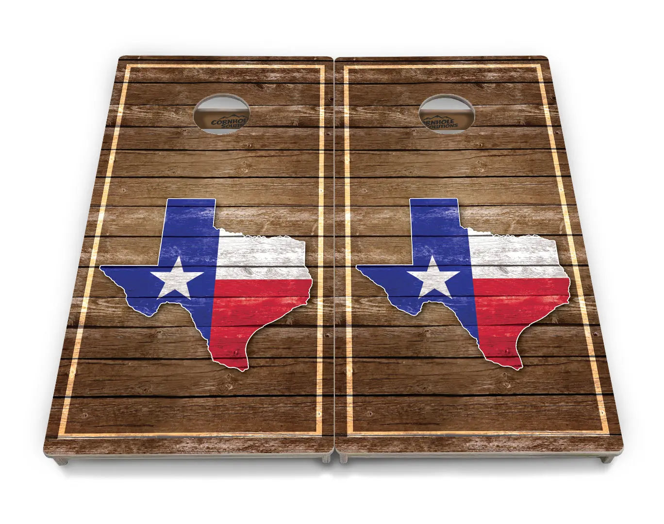 Texas Wood Panel Cornhole Boards - Professional Tournament Series by Cornhole Solutions, custom cornhole board detail photo 4