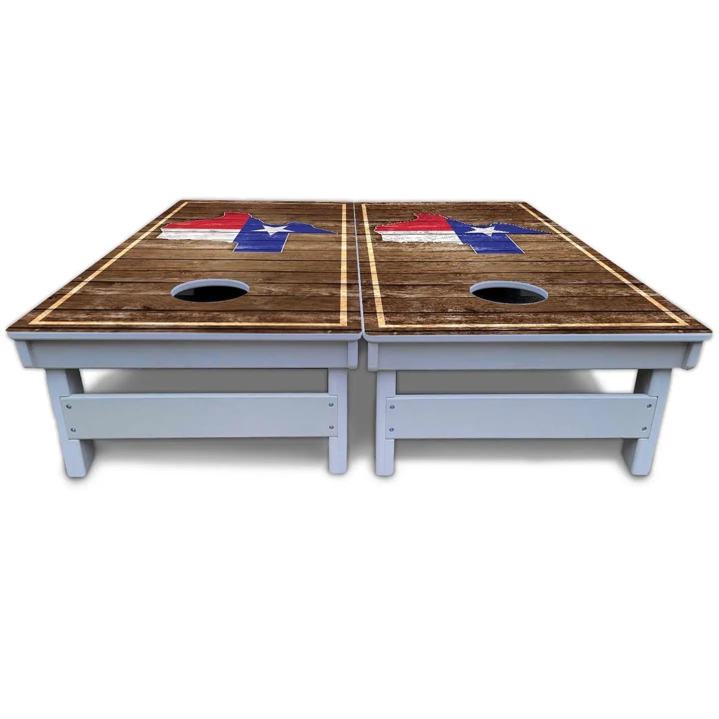 Texas Wood Slats Cornhole Boards - All Weather Series by Cornhole Solutions, custom cornhole board detail photo 5