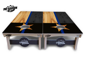 Texas Blue Line Flag Cornhole Boards - Pro Solution Lite Series by Cornhole Solutions, custom cornhole board detail photo 3