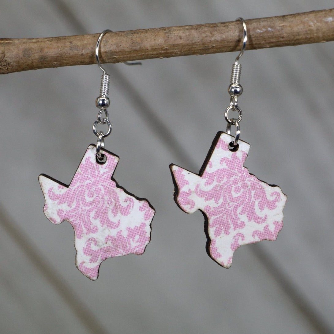Texas Floral Wooden Dangle Earrings | Pink State Jewelry