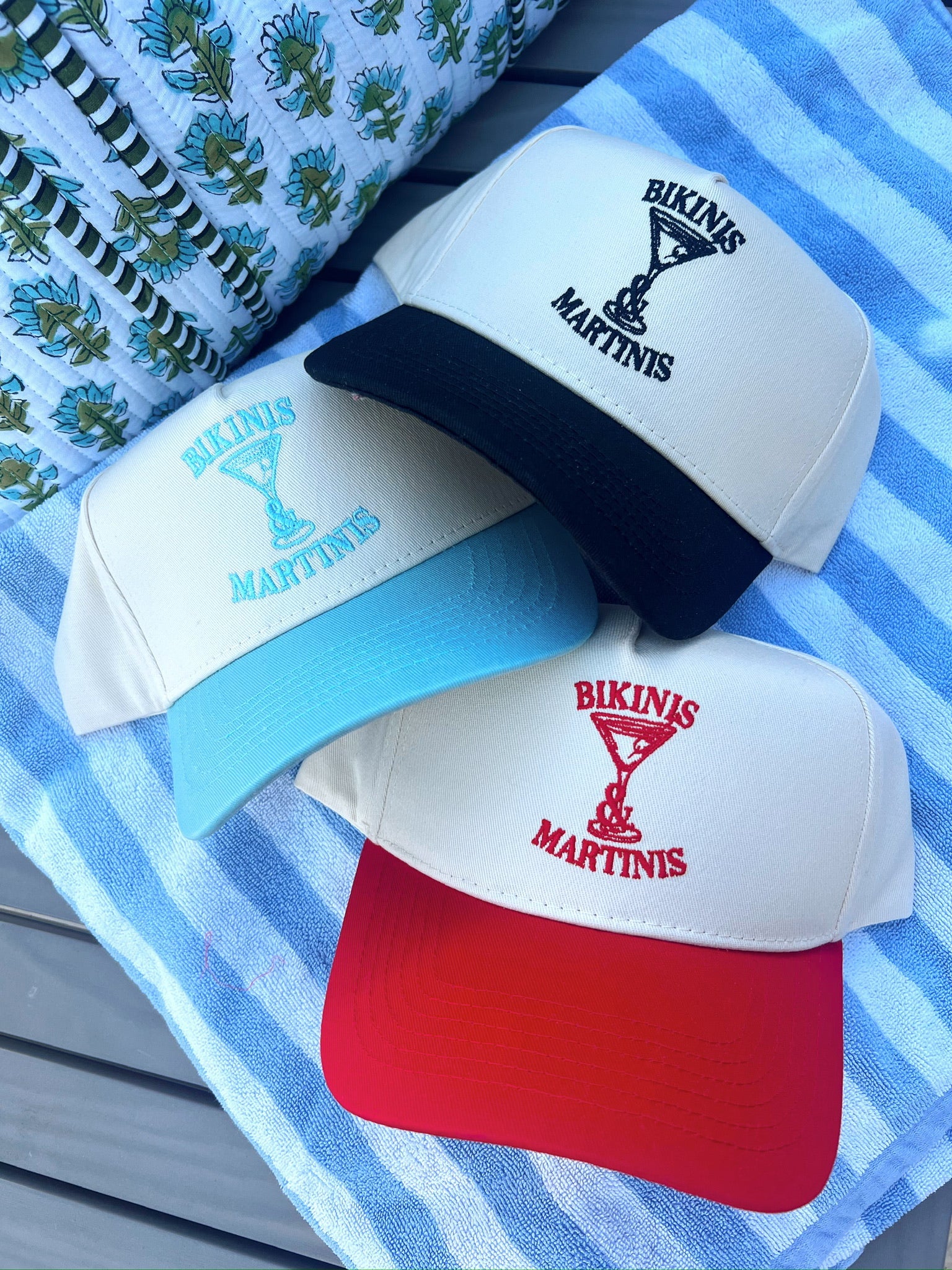 Bikinis & Martinis Vintage Trucker Hat by KenzKustomz, Southern lifestyle apparel detail photo 6