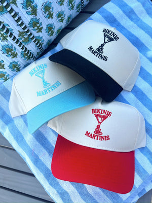 Bikinis & Martinis Vintage Trucker Hat by KenzKustomz, Southern lifestyle apparel detail photo 6