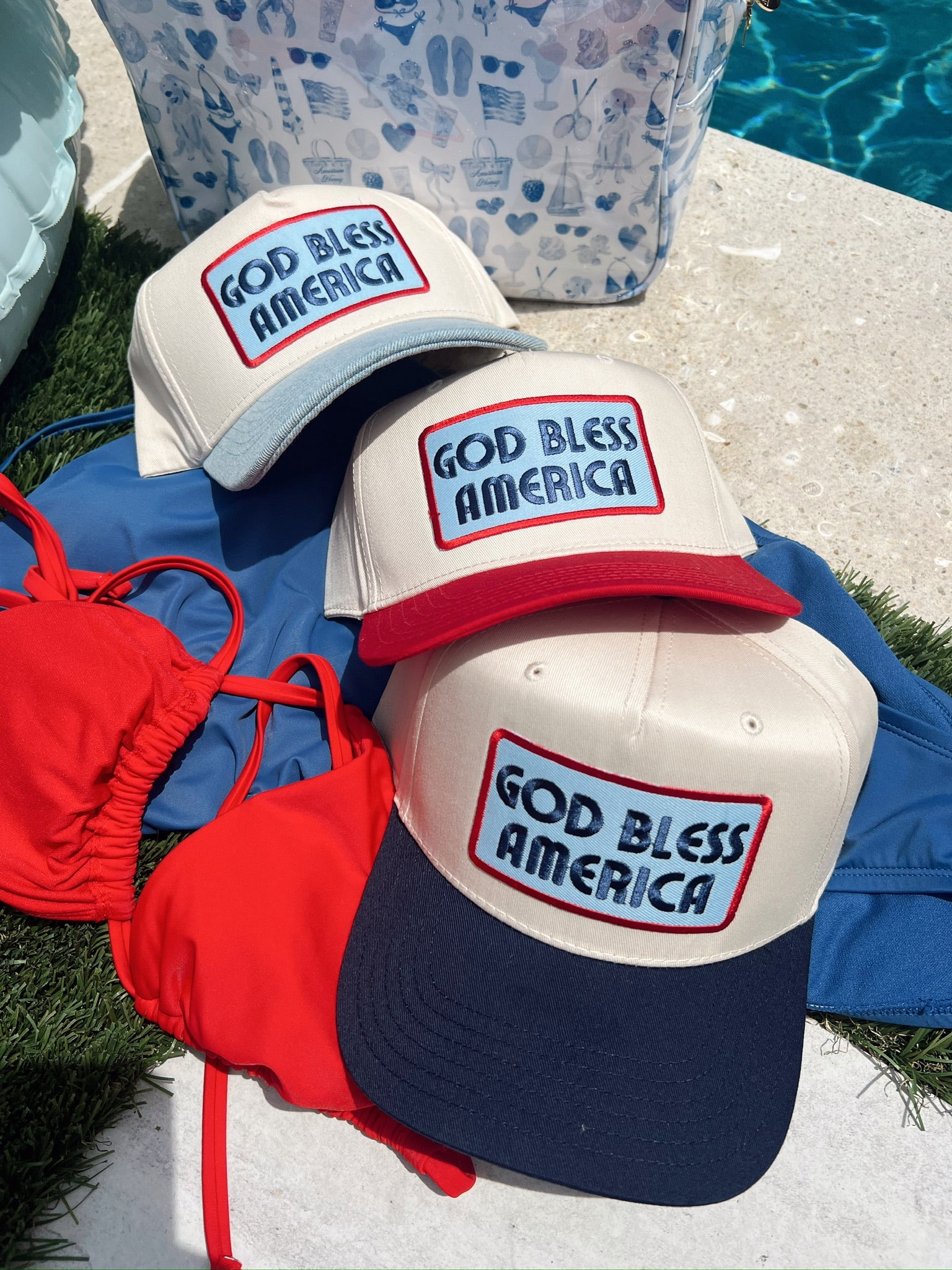God Bless America - Vintage Trucker Hat - PREORDER by KenzKustomz, Southern lifestyle apparel detail photo 6