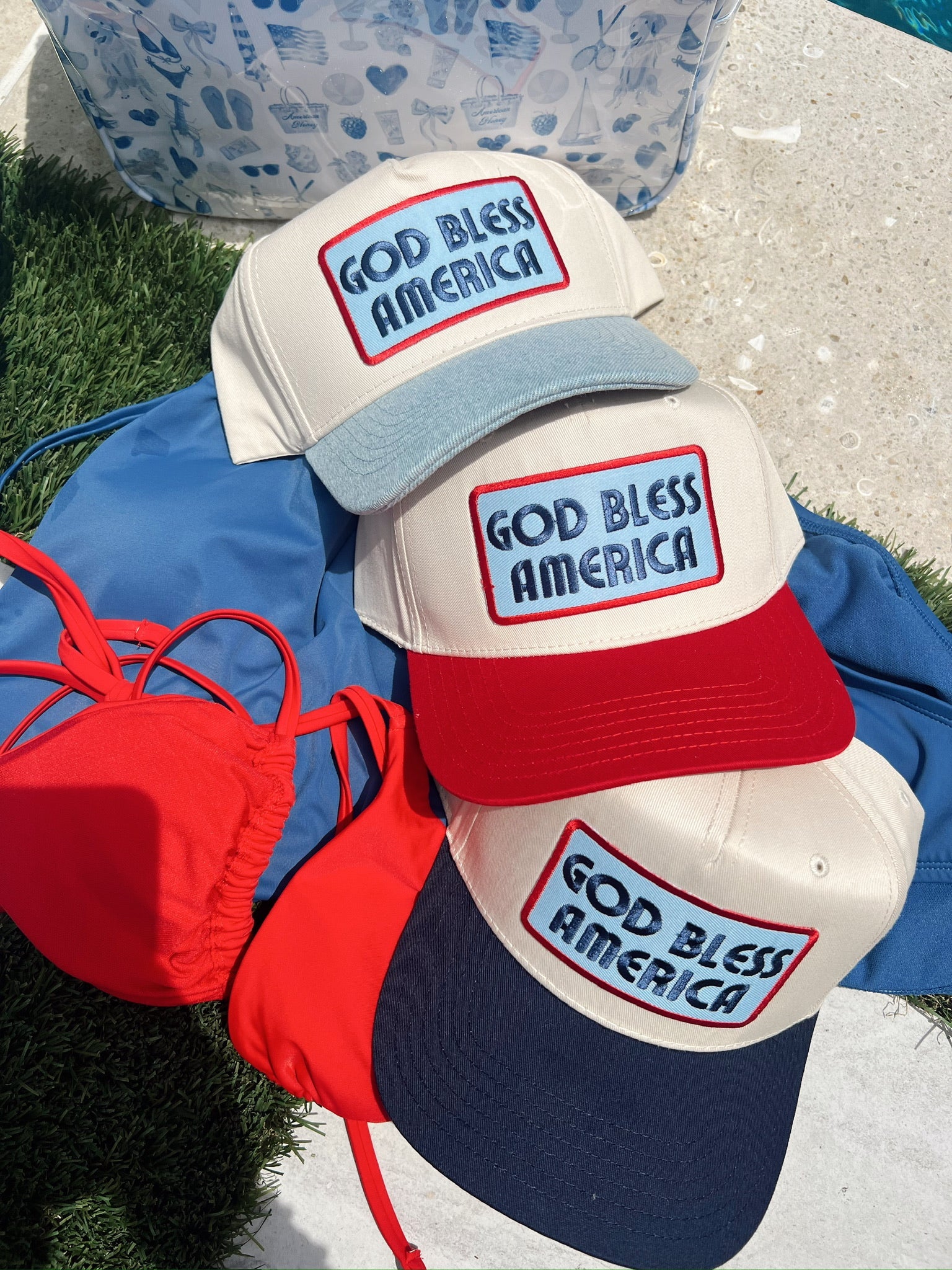 God Bless America - Vintage Trucker Hat - PREORDER by KenzKustomz, Southern lifestyle apparel detail photo 10