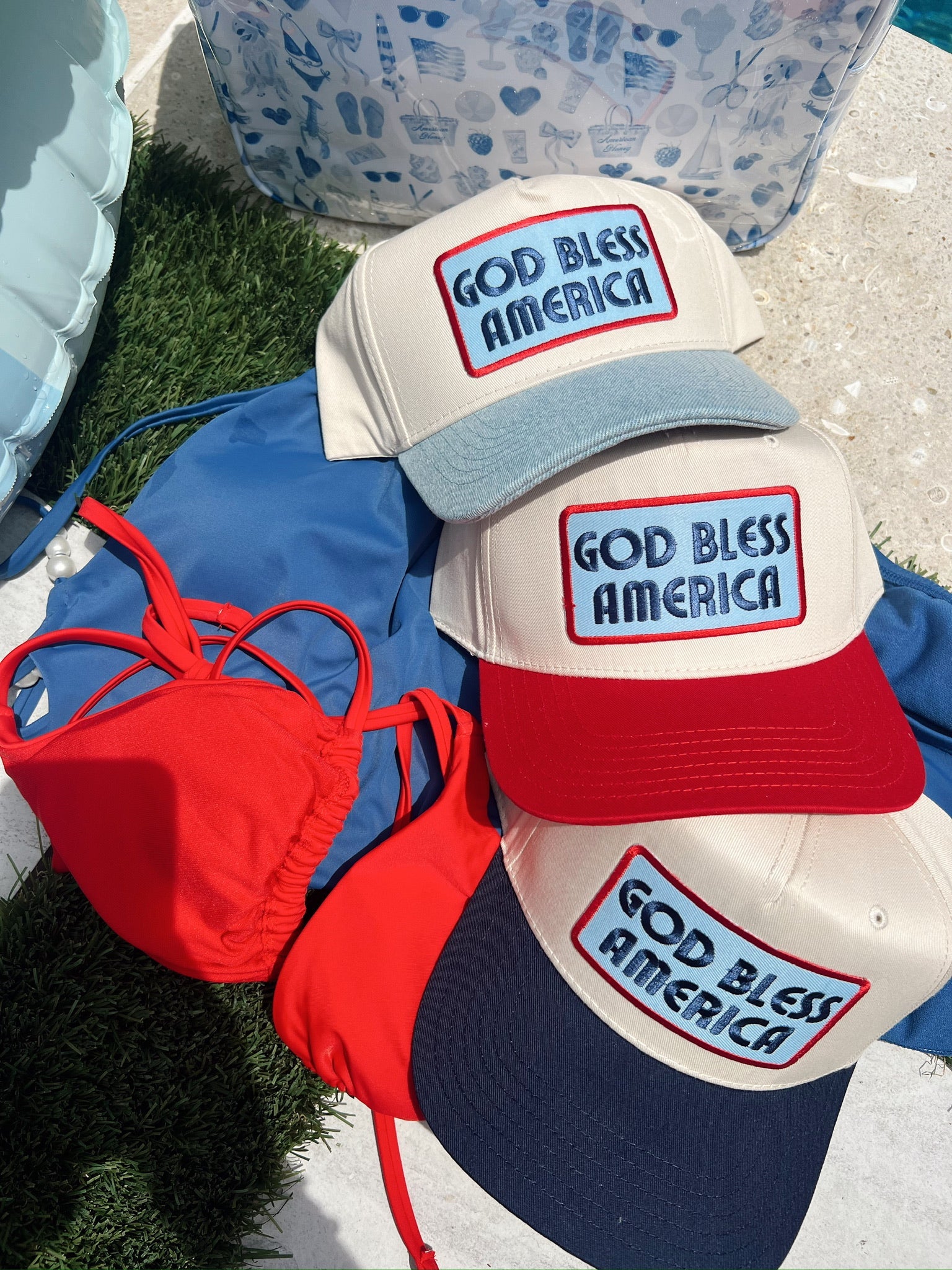 God Bless America - Vintage Trucker Hat - PREORDER by KenzKustomz, Southern lifestyle apparel detail photo 11