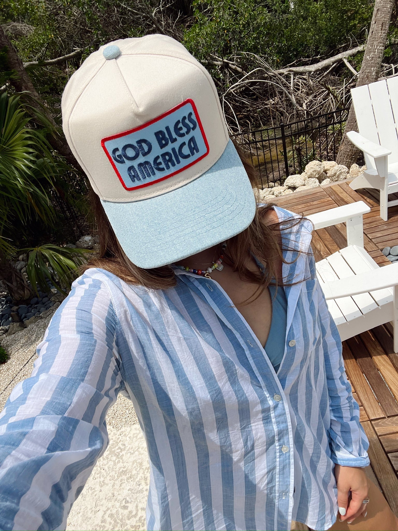 God Bless America - Vintage Trucker Hat - PREORDER by KenzKustomz, Southern lifestyle apparel detail photo 8