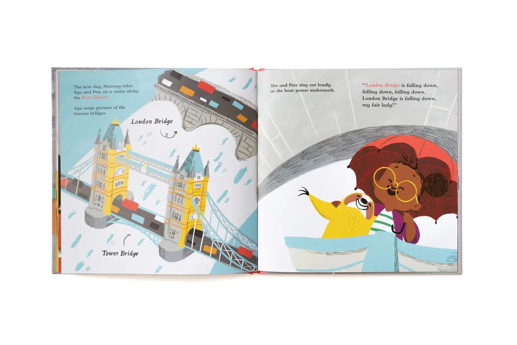 The Amazing Adventures of Aya & Pete in London! (Hardcover) by Nola Tawk, original artwork detail photo 3