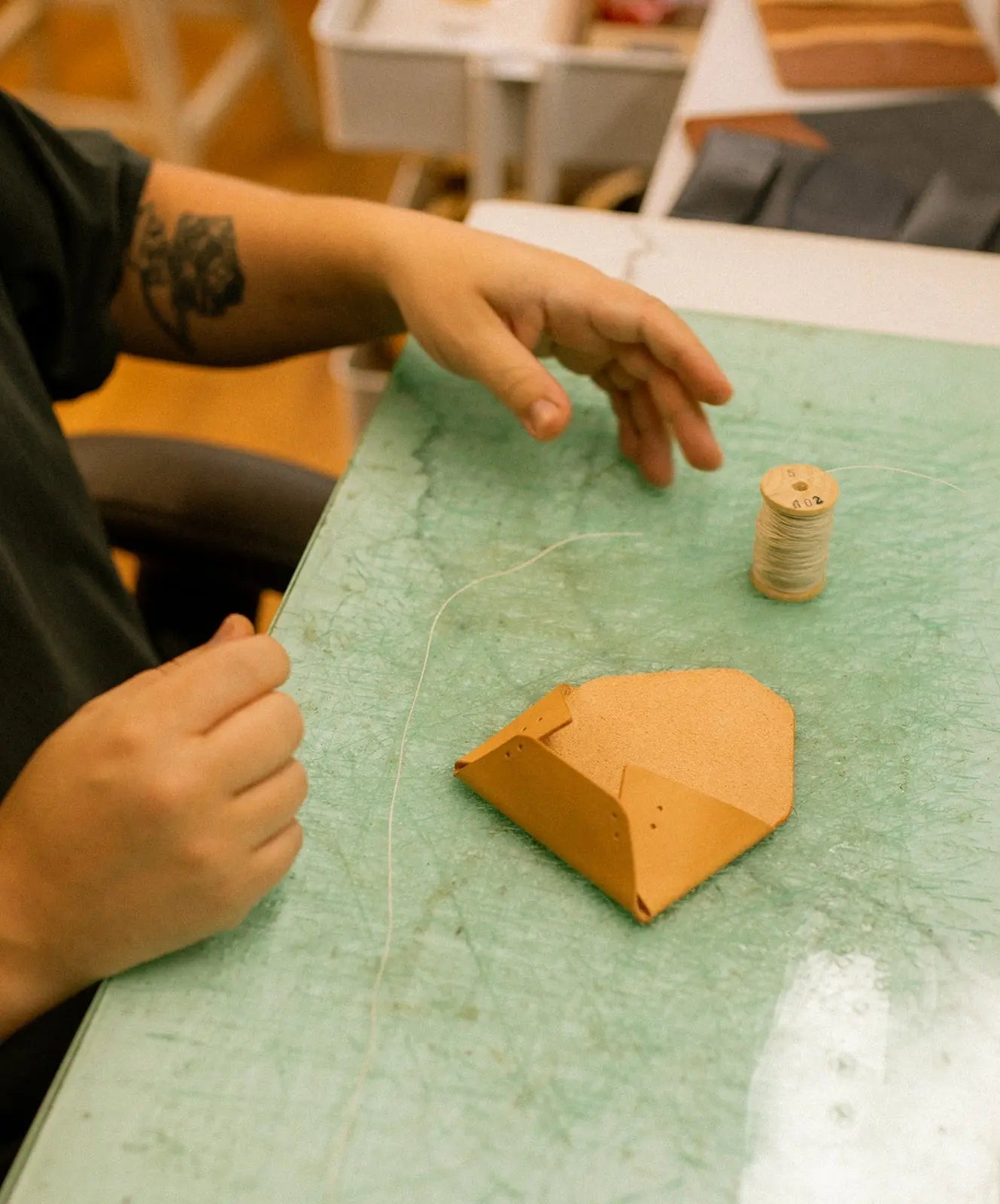 The Grove by Harland Handmade USA, handmade leather goods detail photo 2