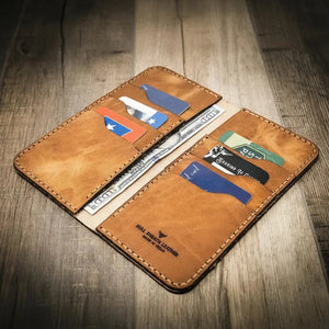 The Houstonian Long Wallet by Bull Sheath Leather, handmade leather goods main product photo
