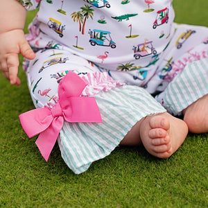 The Palms Girls Golf Romper by Seven Lantern Lane, Southern lifestyle apparel detail photo 4