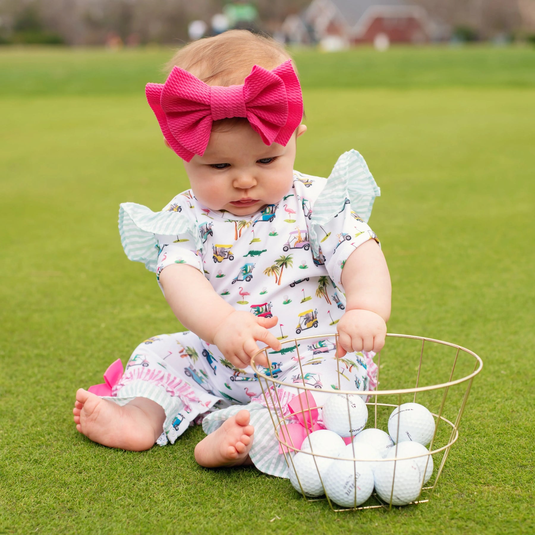 The Palms Girls Golf Romper by Seven Lantern Lane, Southern lifestyle apparel detail photo 6