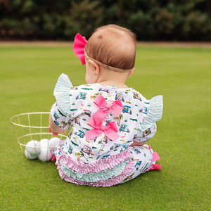 The Palms Girls Golf Romper by Seven Lantern Lane, Southern lifestyle apparel detail photo 8