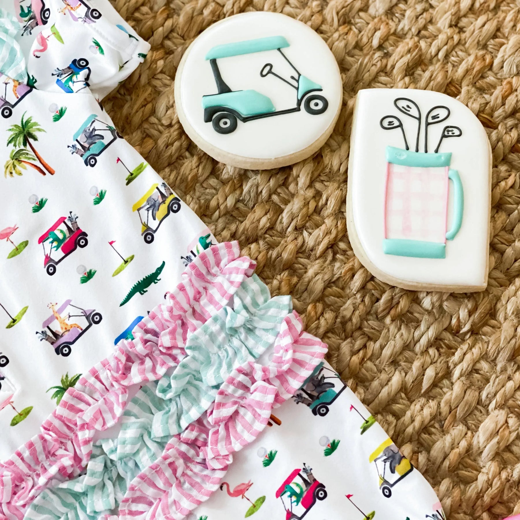 The Palms Girls Golf Romper by Seven Lantern Lane, Southern lifestyle apparel detail photo 13