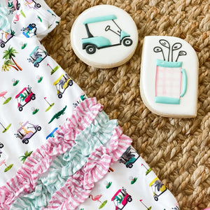 The Palms Girls Golf Romper by Seven Lantern Lane, Southern lifestyle apparel detail photo 13