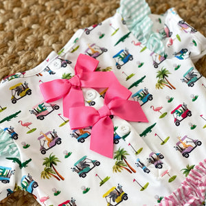 The Palms Girls Golf Romper by Seven Lantern Lane, Southern lifestyle apparel detail photo 14