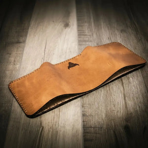 The Trinity Trifold Wallet by Bull Sheath Leather, handmade leather goods detail photo 5