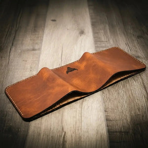 The Trinity Trifold Wallet by Bull Sheath Leather, handmade leather goods detail photo 16