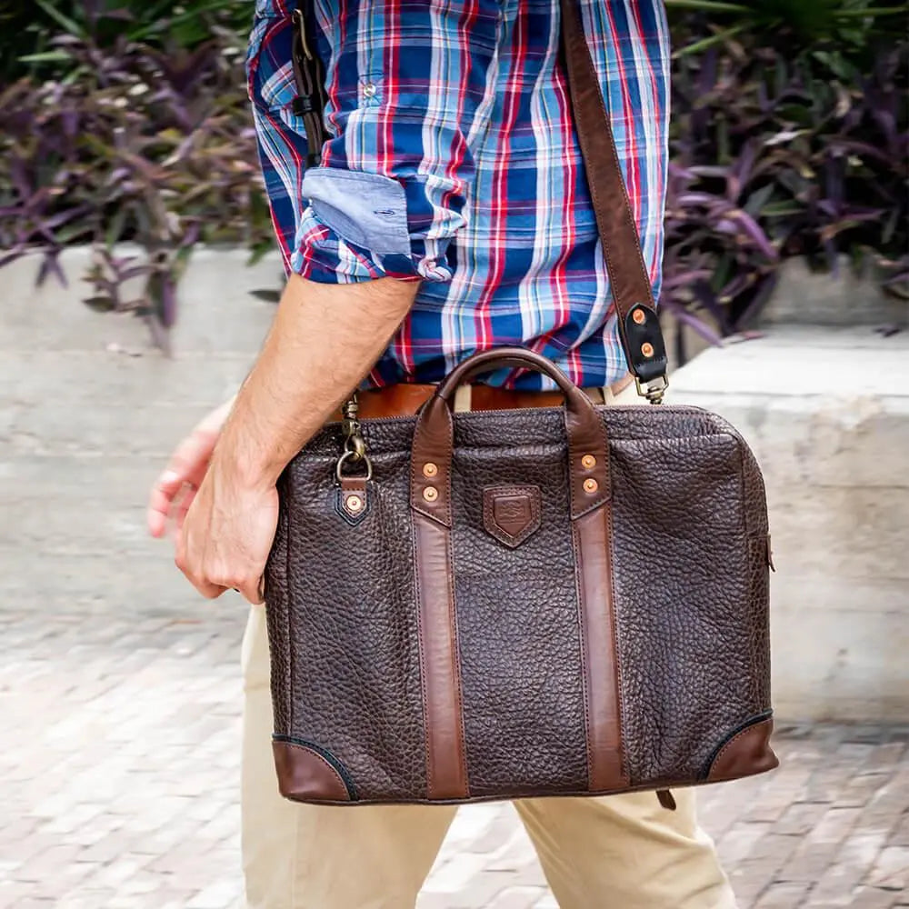 Theodore Leather Attache by Mission Mercantile Leather Goods, handmade leather goods detail photo 2