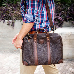 Theodore Leather Attache by Mission Mercantile Leather Goods, handmade leather goods detail photo 2