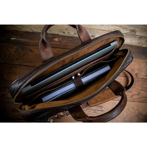 Theodore Leather Attache by Mission Mercantile Leather Goods, handmade leather goods detail photo 3