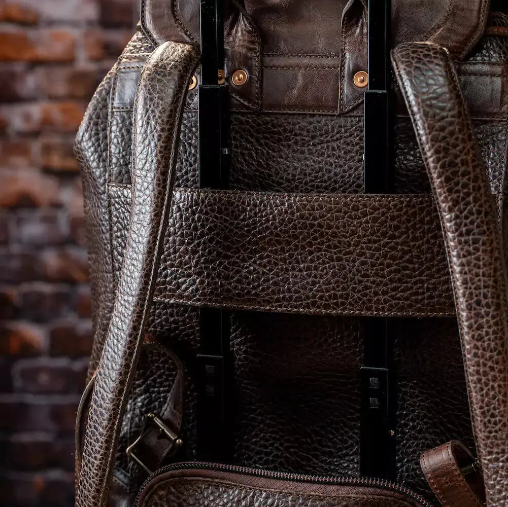 Theodore Leather Backpack by Mission Mercantile Leather Goods, handmade leather goods detail photo 4
