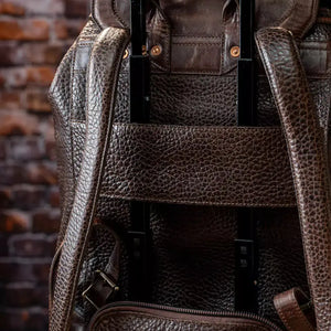 Theodore Leather Backpack by Mission Mercantile Leather Goods, handmade leather goods detail photo 4