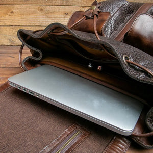 Theodore Leather Backpack by Mission Mercantile Leather Goods, handmade leather goods detail photo 11